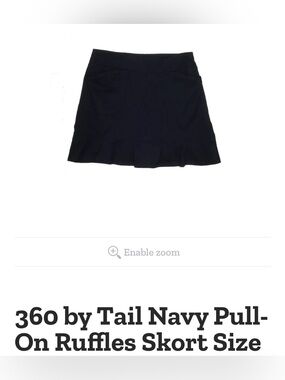 Navy Pull-On Ruffle Mini Skirt
